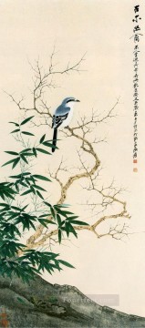 鳥 Painting - 春の古い中国の水墨鳥の張大千鳥